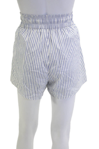 Frame Unisex Striped Beach Drawstring Shorts White Cotton Blend Size L