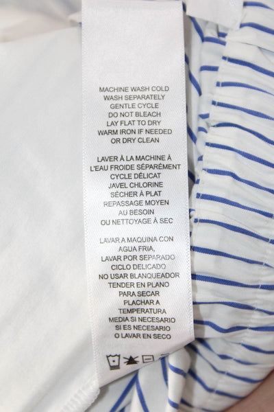 Frame Unisex Striped Beach Drawstring Shorts White Cotton Blend Size L