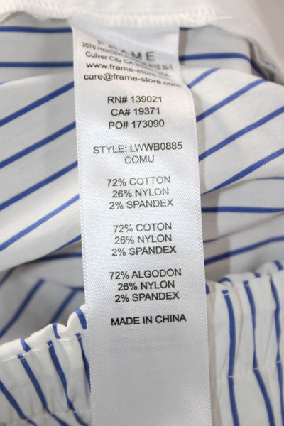 Frame Unisex Striped Beach Drawstring Shorts White Cotton Blend Size L
