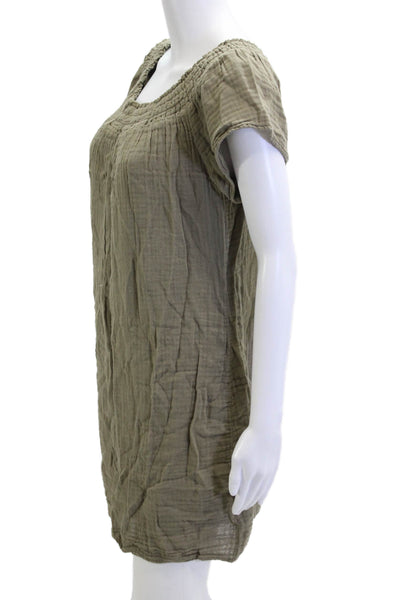 Michael Stars Women Shift T Shirt Dress Green Cotton Short Sleeve Size M