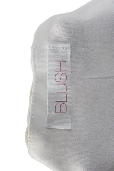 Blush Womens Blouson Mini Dress Beige V-Neck Zip 100% Polyester Size M