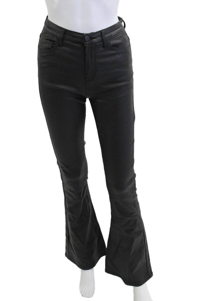 Edikted Women 90s Solid Black Button Pants Polyester Elastane Size S