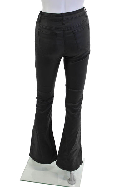 Edikted Women 90s Solid Black Button Pants Polyester Elastane Size S