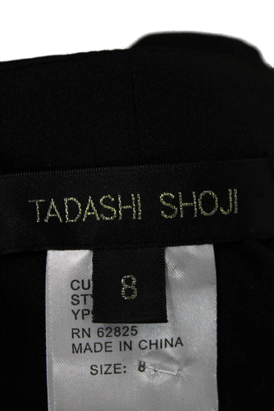 Tadashi Shoji Women Black Bodycon Sheath V-Neck Short Sleeve Dress Size 8
