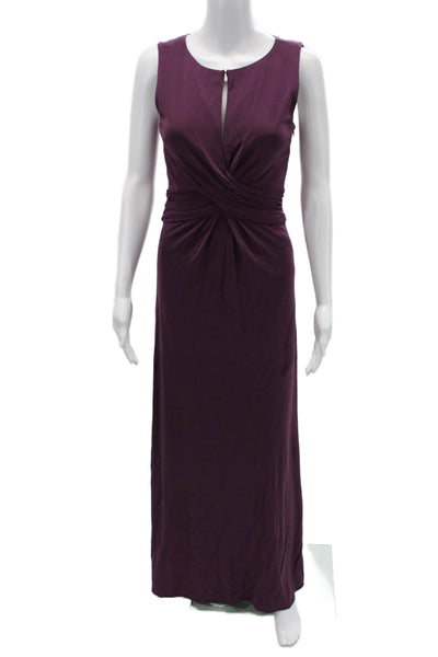 Trina Turk Womens Maxi Sheath Dress Purple Sleeveless Round Neck Size 4