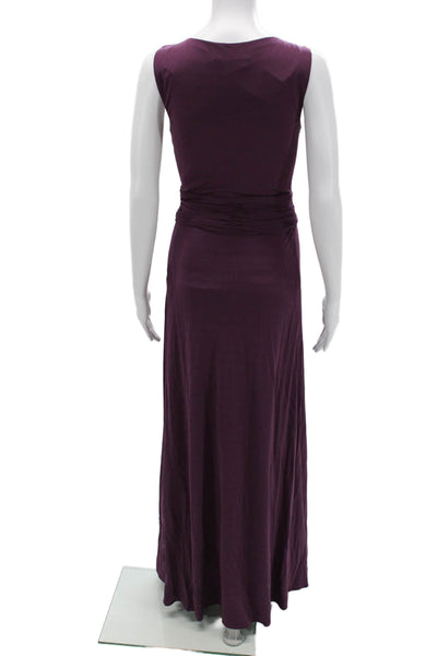 Trina Turk Womens Maxi Sheath Dress Purple Sleeveless Round Neck Size 4