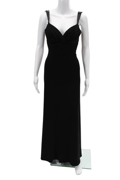 Laundry by Shelli Segal Womens Black Maxi Dress V-Neck Size 6