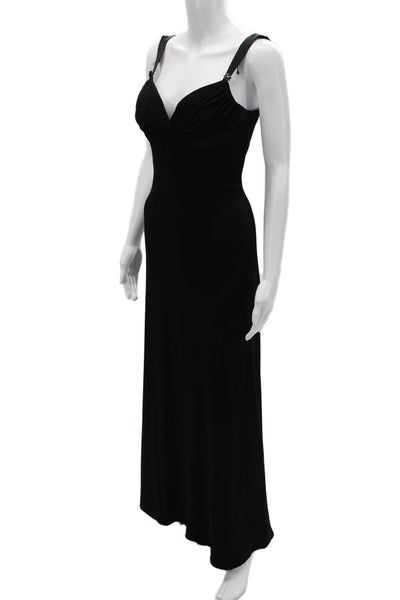 Laundry by Shelli Segal Womens Black Maxi Dress V-Neck Size 6