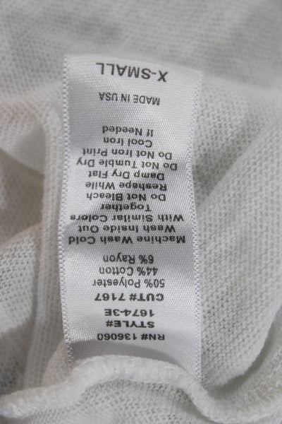 Project Social T Women Basic V-Neck White Short Sleeve T-Shirt Size XS
