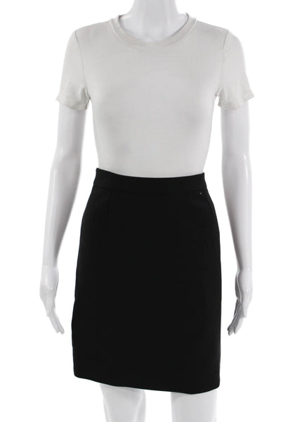 Michael Kors Womens Straight Pencil Skirt Black Virgin Wool Knee Length Size 8