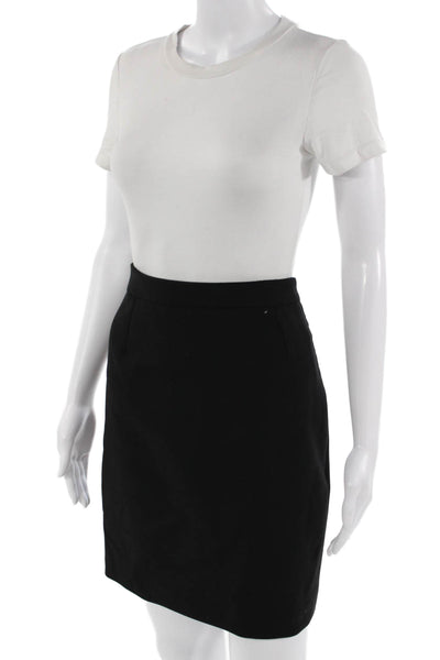 Michael Kors Womens Straight Pencil Skirt Black Virgin Wool Knee Length Size 8