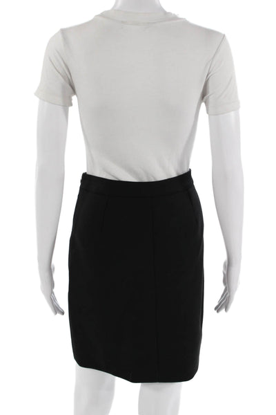 Michael Kors Womens Straight Pencil Skirt Black Virgin Wool Knee Length Size 8