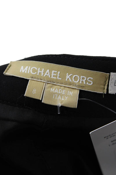Michael Kors Womens Straight Pencil Skirt Black Virgin Wool Knee Length Size 8