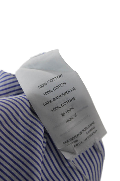 J Crew Womens Striped Cotton Collared Button Up Short Sleeve Top Size 12