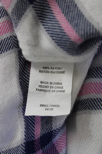 Rails Women Plaid Collared Button-Up Rayon Long Sleeve Top Petite Size S
