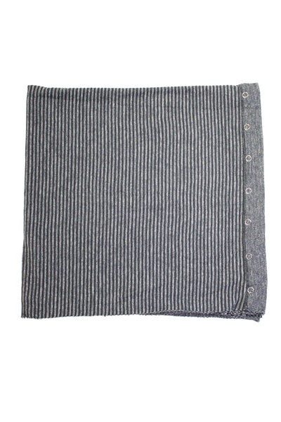 Lululemon Womens Striped Print Snap Closure Neck Scarf Dark Gray Size 60"X26"