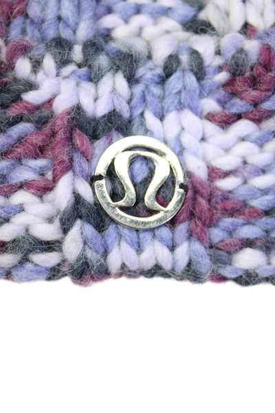 Lululemon Womens Wool Blend Knitted Pom-Pom Beanie Hat Purple Size Os