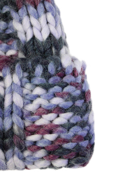 Lululemon Womens Wool Blend Knitted Pom-Pom Beanie Hat Purple Size Os