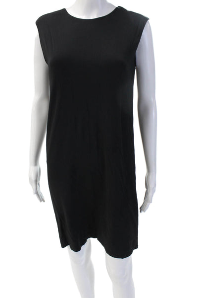 Helmut Lang Womens Shift Dress Black Sleeveless Crew Neck 92% Viscose Size P2XL