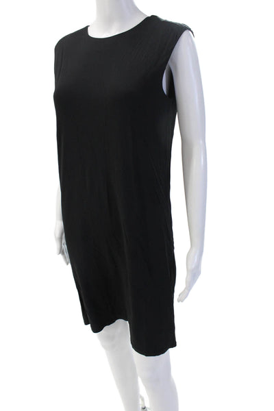Helmut Lang Womens Shift Dress Black Sleeveless Crew Neck 92% Viscose Size P2XL