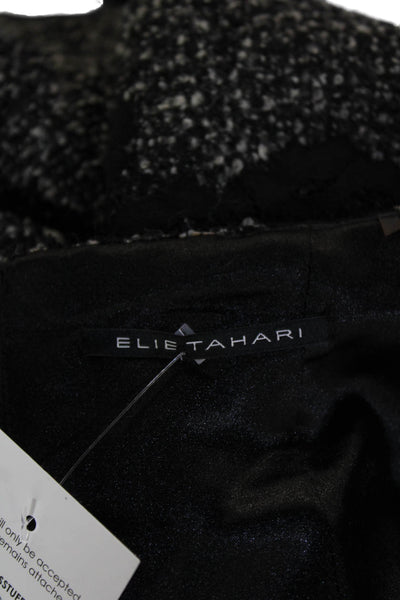 Elie Tahari Women Sheath Dress Black Wool Sleeveless Round Neck Zip Size 0