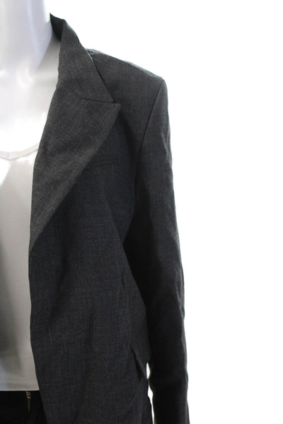 Zara Womens Classic Dark Gray Collared Long Sleeve Button Blazer Size L