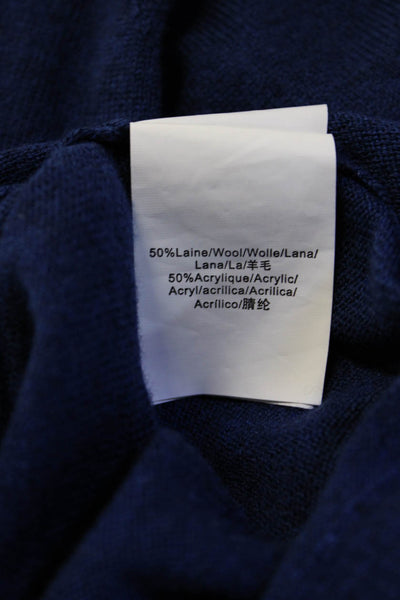 Serge Blanco Men V-Neck Dark Blue Pullover Sweater Size XL