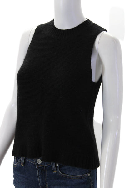 360 Cashmere Women Black Sleeveless Crew Neck Tank Size S