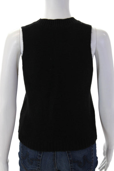 360 Cashmere Women Black Sleeveless Crew Neck Tank Size S