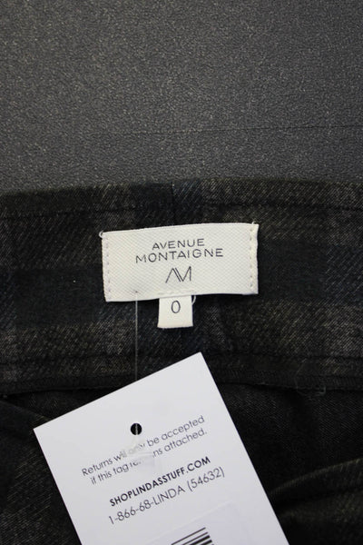 Avenue Montaigne Womens Dress Pants Black Plaid Viscose Blend Size 0