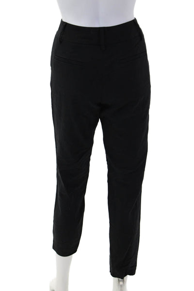 Alice + Olivia Women Ankle Cropped Dress Pants Black Polyester Button Size 2