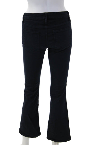 Frame Denim Womens Black Mid Rise Button Pants 26 Inseam Size 25