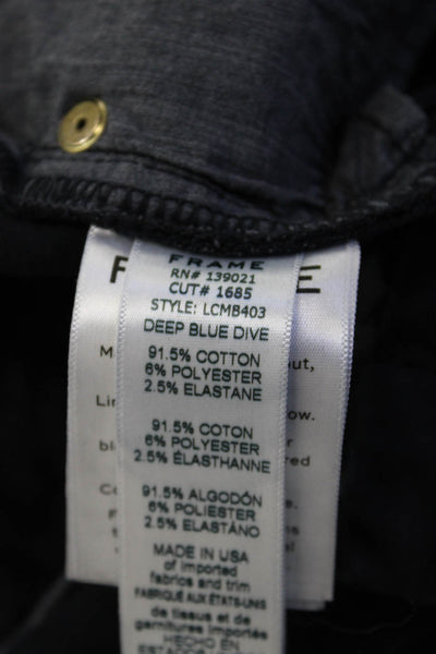 Frame Denim Womens Black Mid Rise Button Pants 26 Inseam Size 25