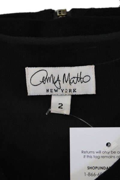 Amy Matto Womens Sheath Mini Dress Black Sleeveless Size 2