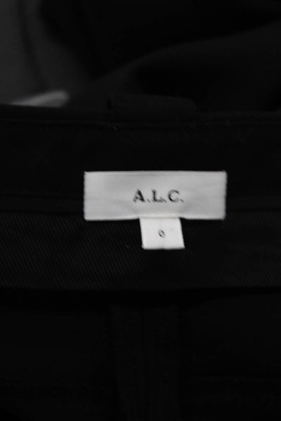 A.L.C. Unisex Black Dress Pants Button Closure Size 0