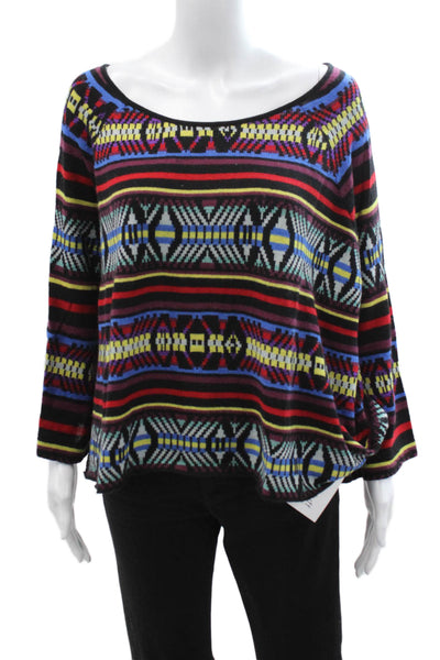 Parker Blue Unisex Black Cashmere Aztec Geometric Pullover Sweater Size S