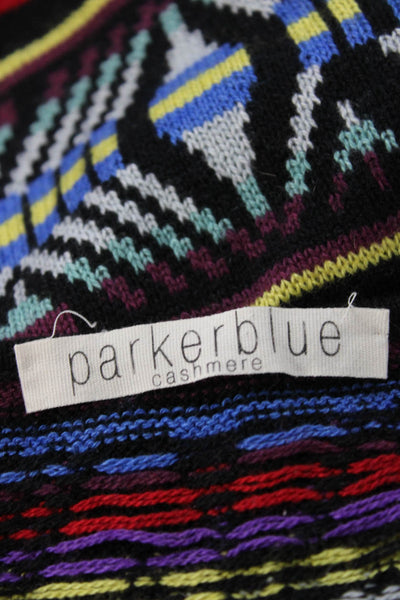 Parker Blue Unisex Black Cashmere Aztec Geometric Pullover Sweater Size S