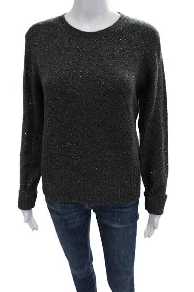 J Crew Womens Pullover Sweater Dark Gray Crewneck Merino Alpaca Size S