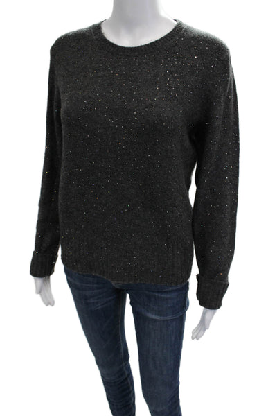 J Crew Womens Pullover Sweater Dark Gray Crewneck Merino Alpaca Size S