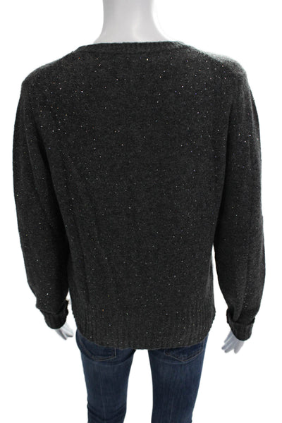 J Crew Womens Pullover Sweater Dark Gray Crewneck Merino Alpaca Size S