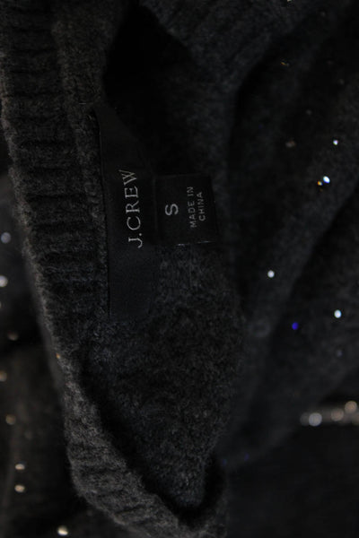 J Crew Womens Pullover Sweater Dark Gray Crewneck Merino Alpaca Size S