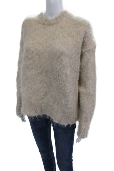 Helmut Lang Unisex Beige Mohair Pullover Sweater Size XS