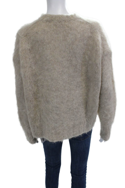 Helmut Lang Unisex Beige Mohair Pullover Sweater Size XS