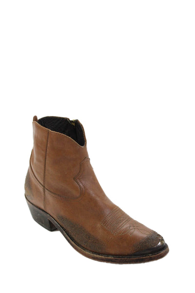 Golden Goose Deluxe Brand Womens Leather Cowboy Ankle Boots Brown Size 36 6