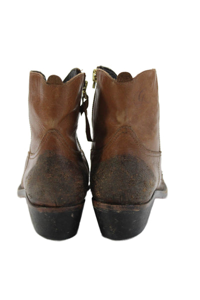 Golden Goose Deluxe Brand Womens Leather Cowboy Ankle Boots Brown Size 36 6