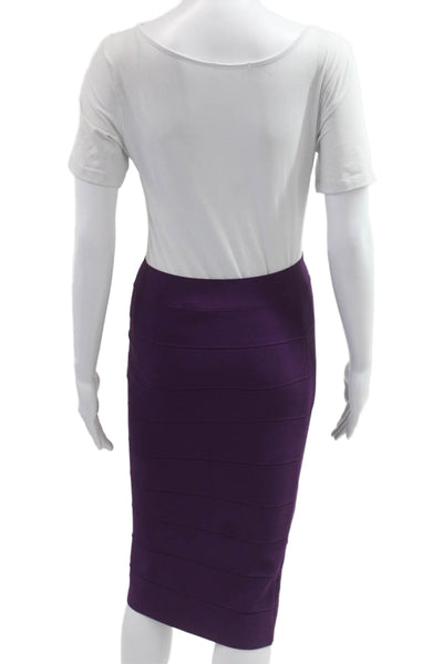 BCBG Max Azria Womens Bandage Pencil Midi Skirt Purple Size S