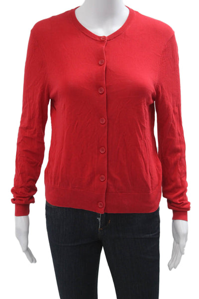 Zara Womens Cardigan Sweater Red Button Long Sleeve Size M