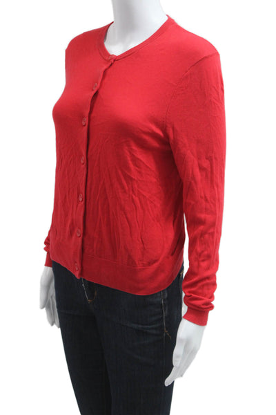 Zara Womens Cardigan Sweater Red Button Long Sleeve Size M
