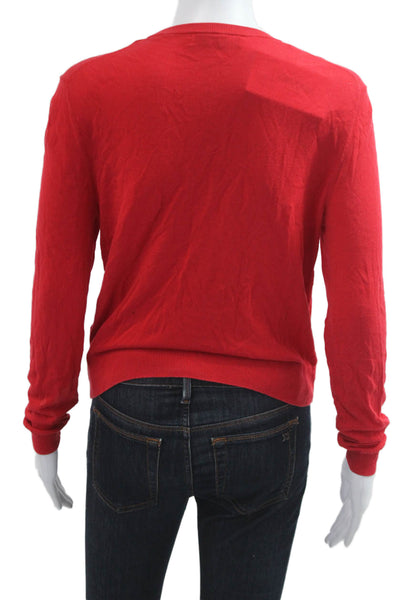 Zara Womens Cardigan Sweater Red Button Long Sleeve Size M