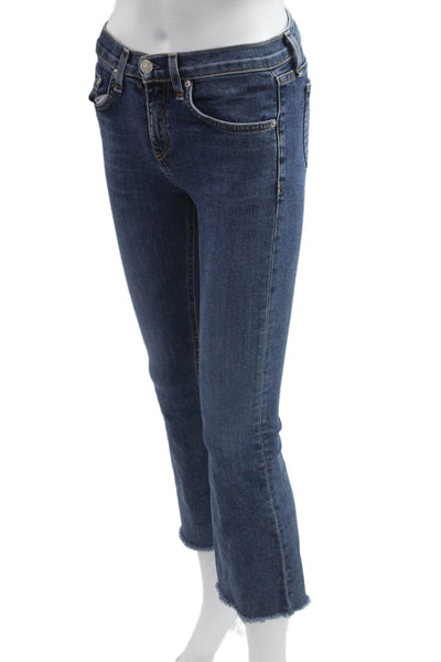 Rag & Bone Jean Women Dark Blue Cropped Flared Jeans Size 24